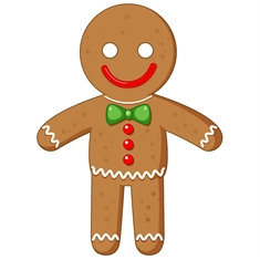 Christmas Decoration Gingerbread Man with Bow Tie Sticker